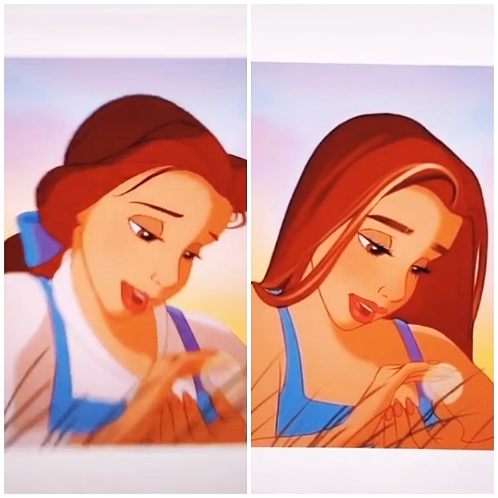 la princesa bella de disney recreada como chica moderna de 2020