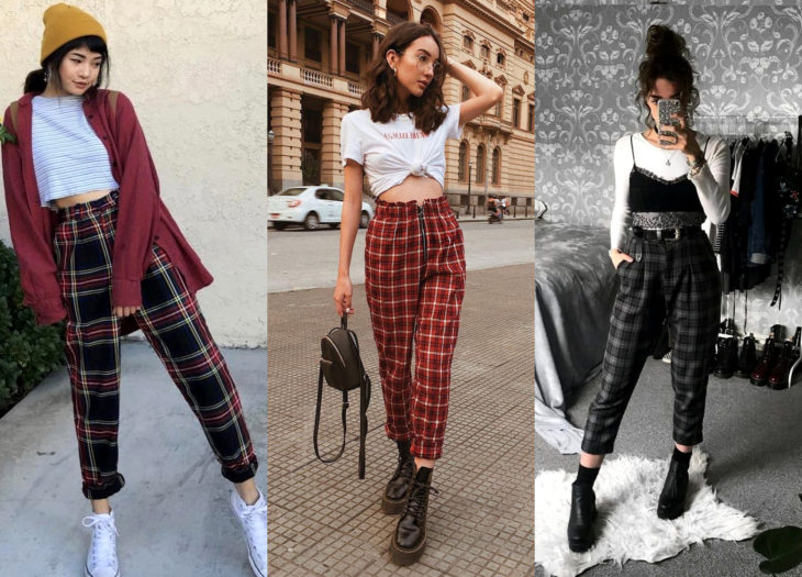 Ropa trendy; outfits con pantalón de cuadros