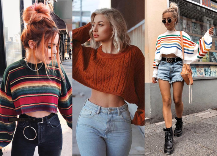 Ropa trendy; outfits con sudaderas crop top