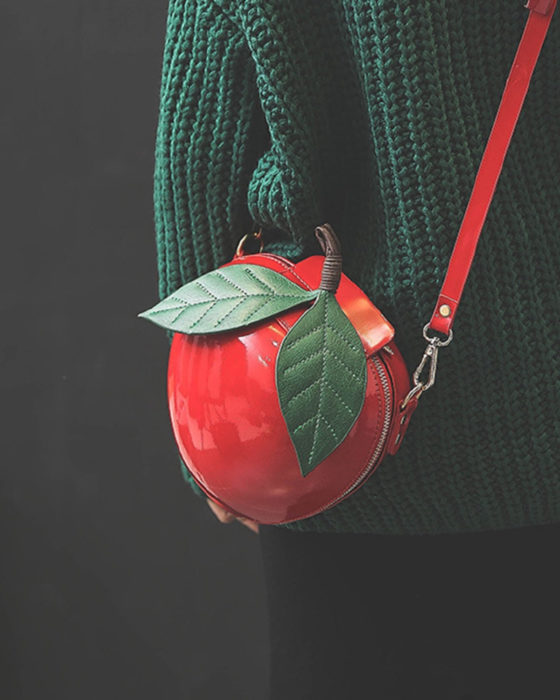 Bolsas kawaii bonitas y originales; bolso de mano de manzana roja