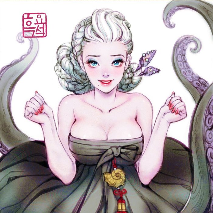 Ilustración digital de Úrsula de La Sirenita