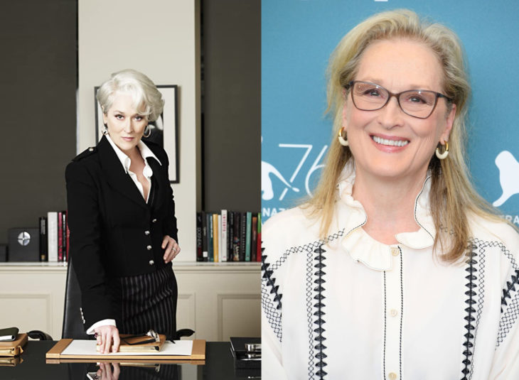 Miranda Priestly interpretada por Meryl Streep antes y después de El diablo viste a la moda