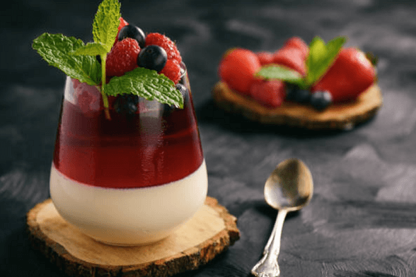 Gelatina de vino blanco y tinto