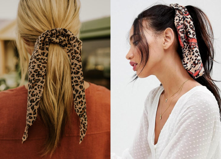 Outfits con prendas de animal print de jaguar y leopardo, bandana, paliacate para el cabello