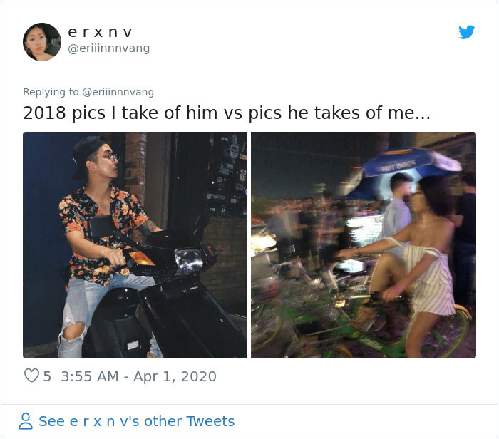 Fotos que le tomas a tu novio vs las que te toma él