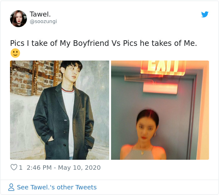 Fotos que le tomas a tu novio vs las que te toma él