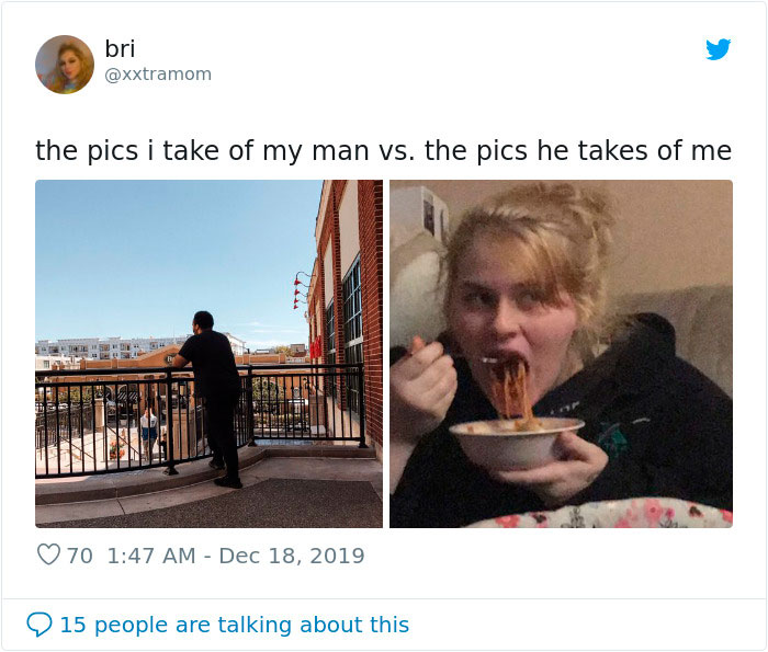 Fotos que le tomas a tu novio vs las que te toma él