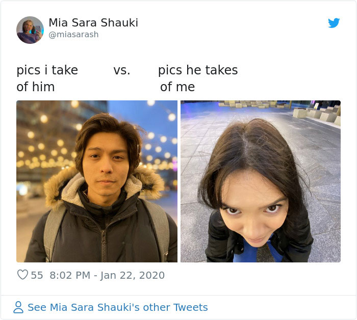 Fotos que le tomas a tu novio vs las que te toma él