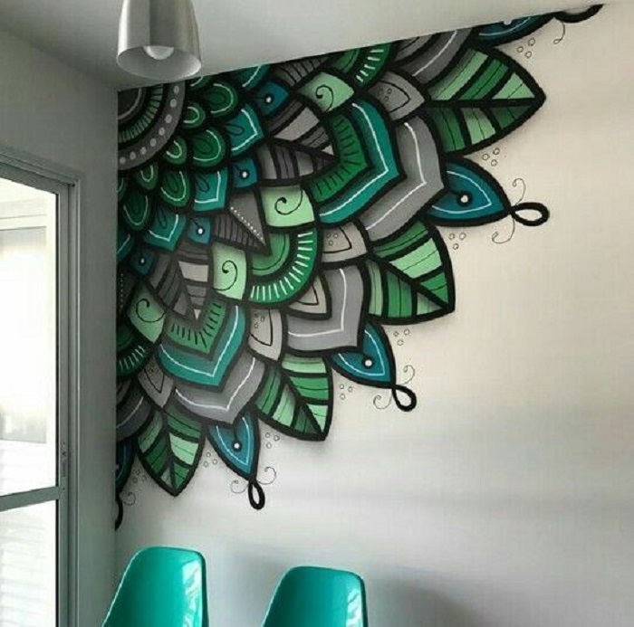 Mandala que sale de una esquina