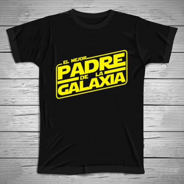 Camiseta de regalo para el día del padre con la frase "El mejor padre de la galaxia"