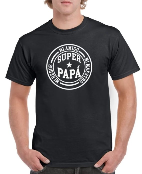 Camiseta de regalo para el día del padre con la frase "Súper papá"