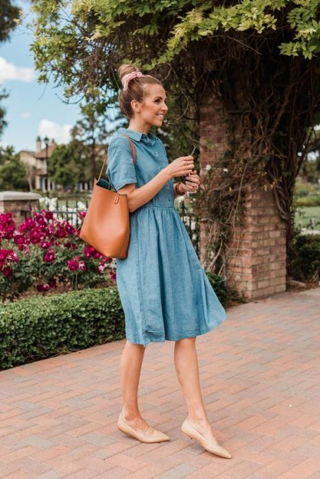 Outfit de vestido con flats