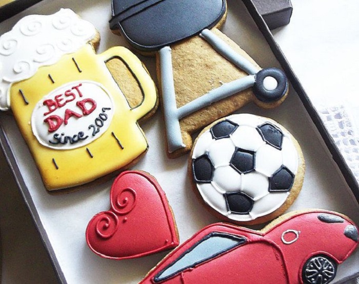 Galletas decoradas para el Día del padre de kit de día de carne asada o día de partido de futbol