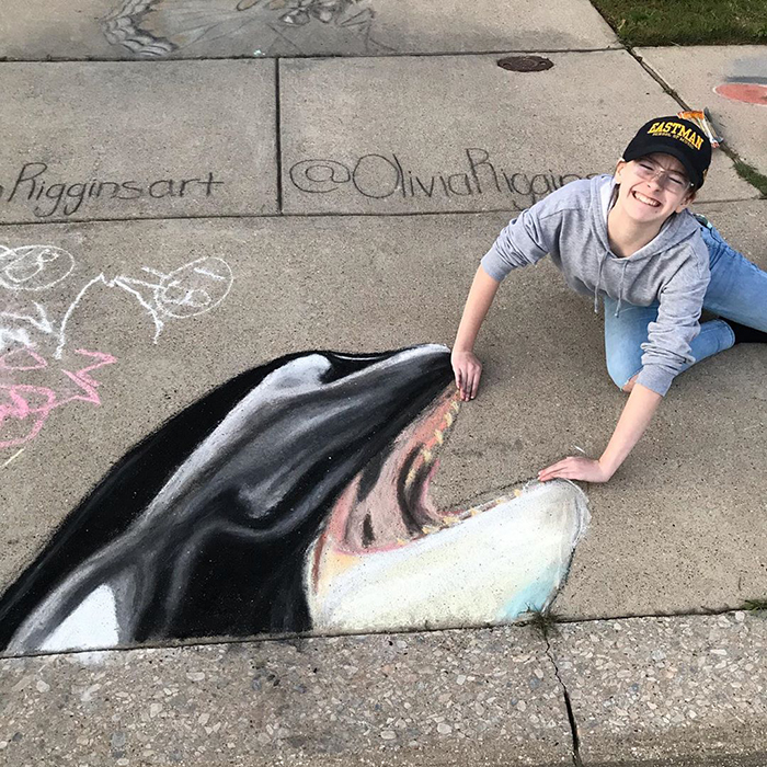 Orca dibujada con tiza