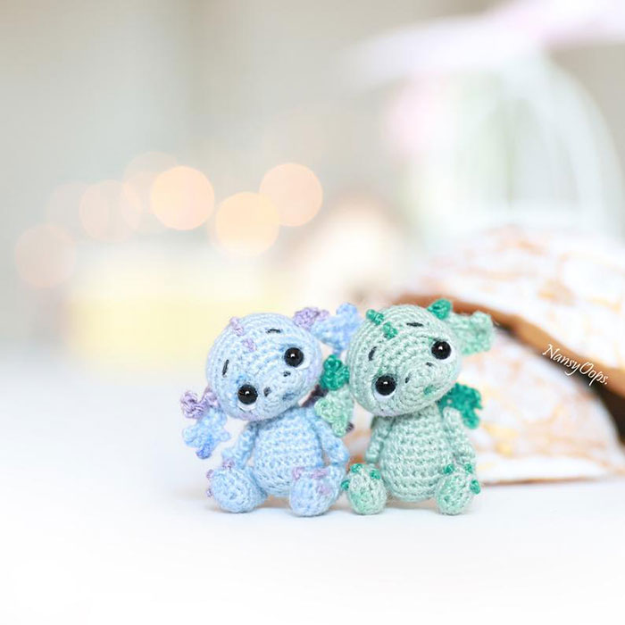Dragón miniatura de crochet
