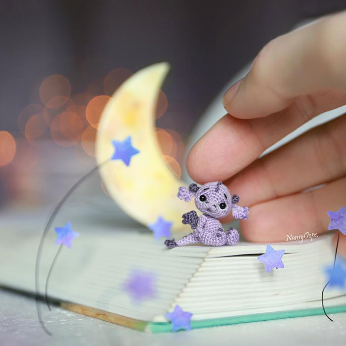 Dragón miniatura de crochet