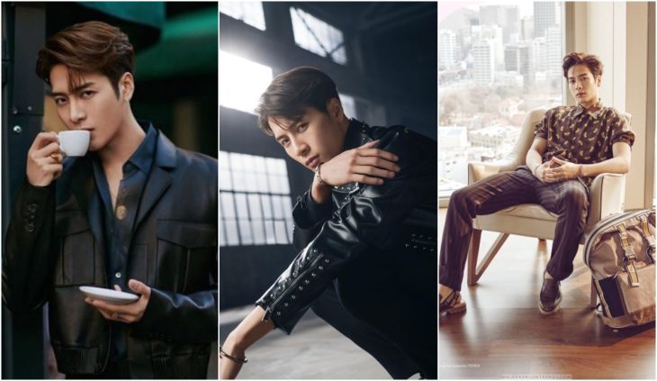 Jackson Wang posando para una revista