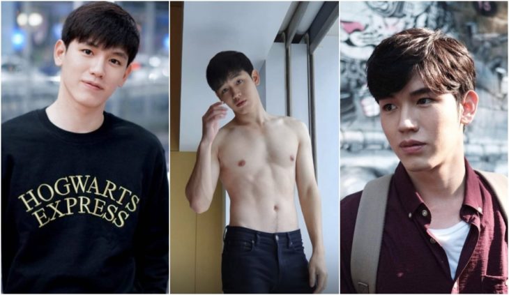 New Thitipoom, actor tailandés, modelando sin camisa