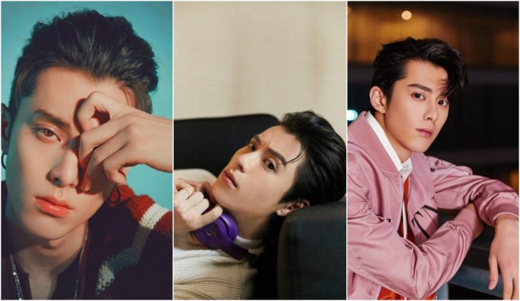 Dylan Wang, actor chino, recostado en un sofá