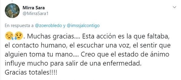 Tuit sobre enfermera del IMSS que canta a pacientes con Covid-19 para mitigar su dolor