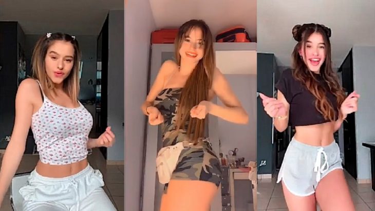 Grupo de chicas bailando un reto de TikTok en sus casas
