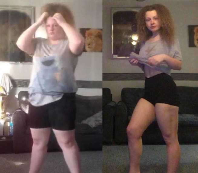 Transformación de chica que bajó de peso solo bailando 