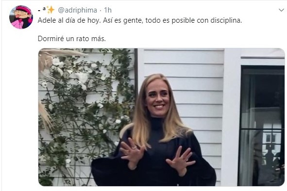 Tuit sobre la pérdida de peso de Adele