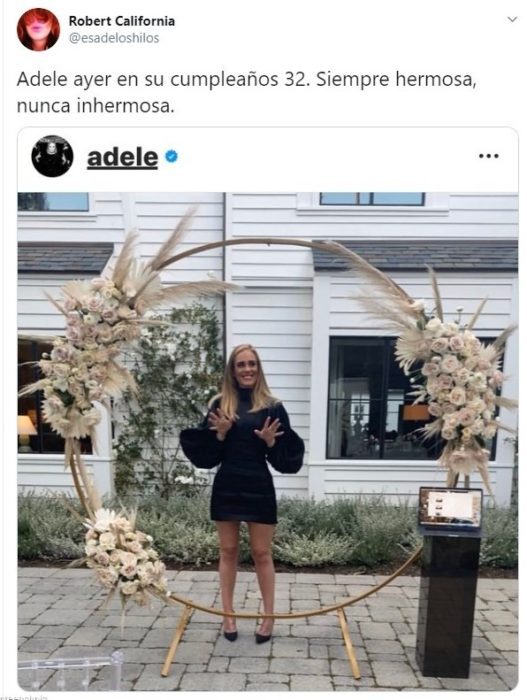 Tuit sobre la pérdida de peso de Adele