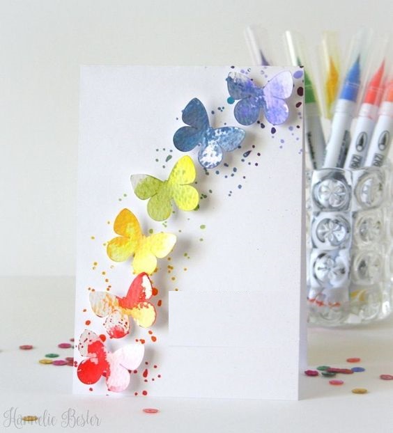 Tarjeta del Día de las Madres con mariposas en 3D