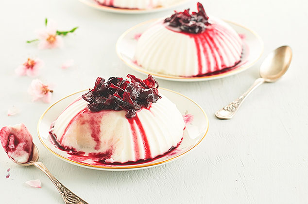 Gelatina de yogurt con jamaica