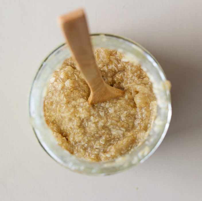 Exfoliante de avena y leche