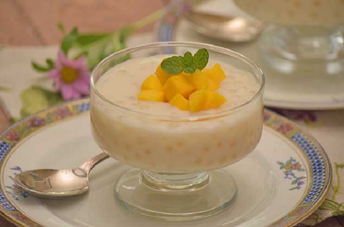 Bowl de tapioca con leche de coco