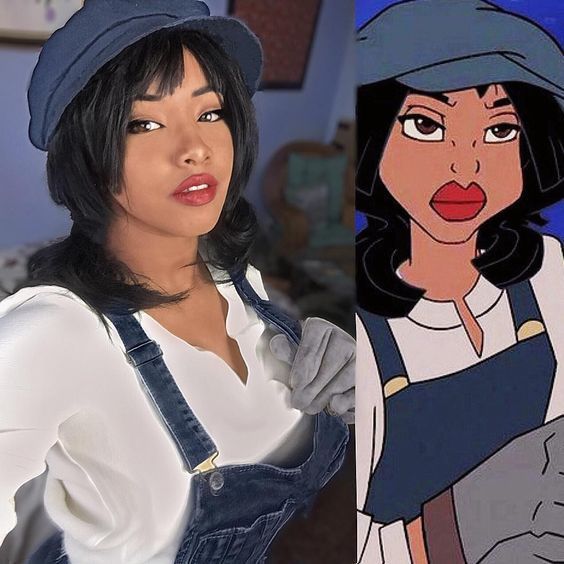 Chica maquillada como Audrey de la película Atlantis
