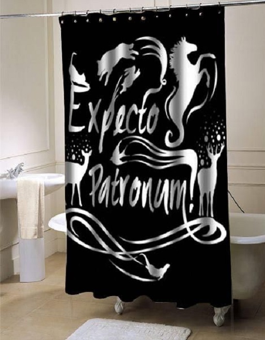 Cortina de baño de Harry Potter con la hechizo Expecto Patromum