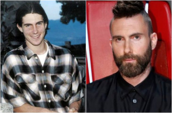 Adam Levine de joven y como coach en La Voz