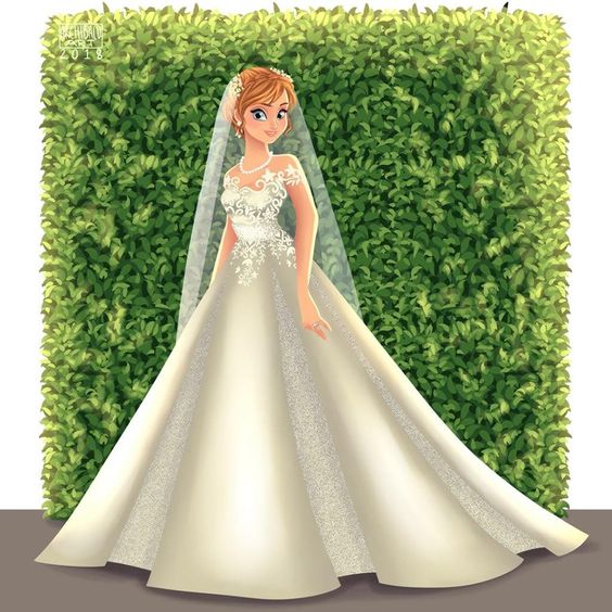 Anna de Frozen con vestido de novia