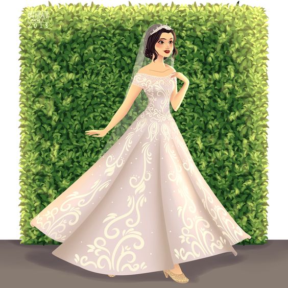Blancanieves con vestido de novia