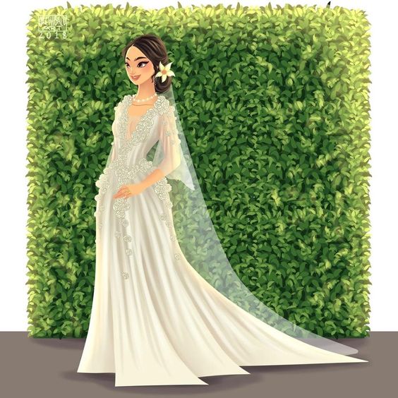 Mulan con vestido de novia