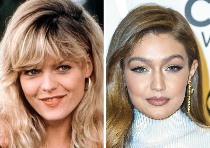 Comparación de belleza entre Gigi Hadid y Michelle Pfeiffer