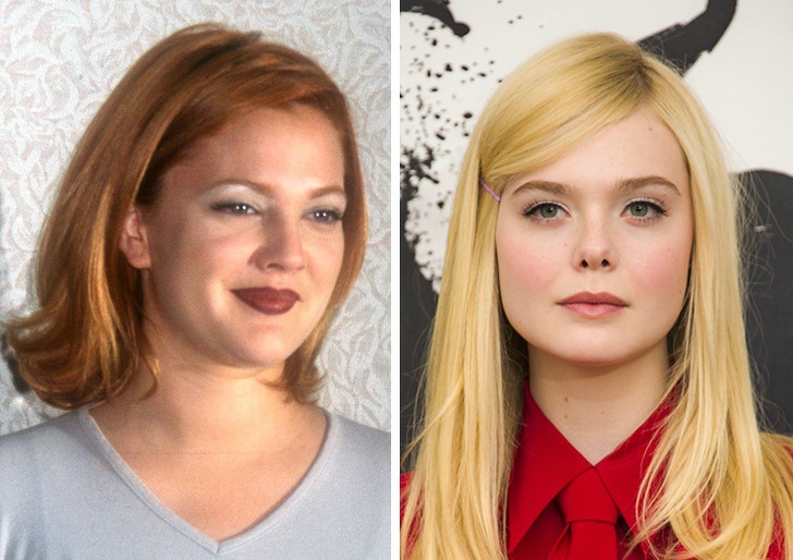 Comparación de belleza entre Drew Barrymore y Elle Fanning