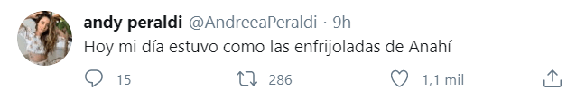 Comentarios en Twitter sobre enfrijoladas de Anahí