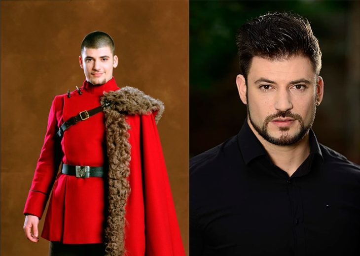 Foto comparativa del personaje Viktor Krum, con el actor que le dio vida Stanislav Ianevski