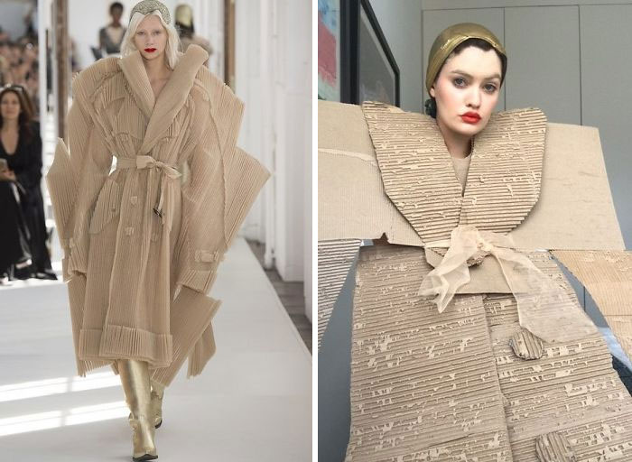 Hacen ropa de pasarela con objetos que tienen en casa