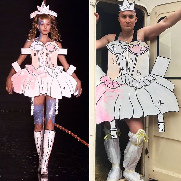 Hacen ropa de pasarela con objetos que tienen en casa