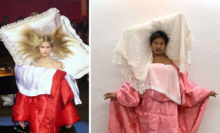 Hacen ropa de pasarela con objetos que tienen en casa
