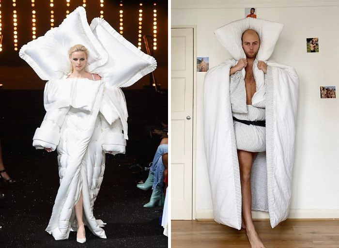 Hacen ropa de pasarela con objetos que tienen en casa