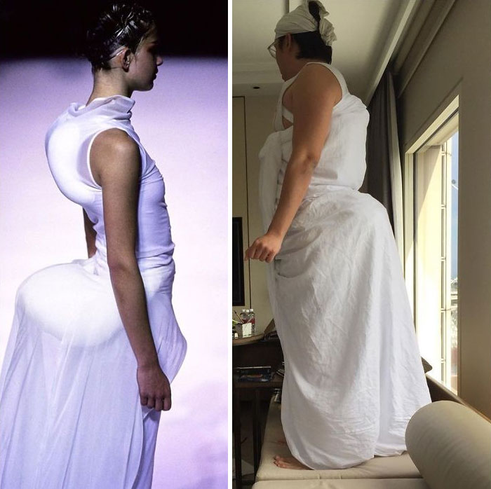Hacen ropa de pasarela con objetos que tienen en casa