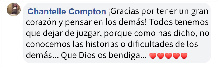 Comentarios en facebook sobre mujer que compró comida a sus vecinos