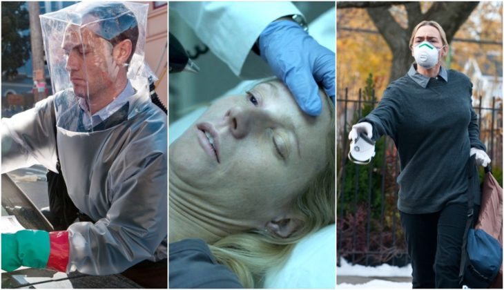 Escenas de la película Contagio con Jude Law y Emily Blunt