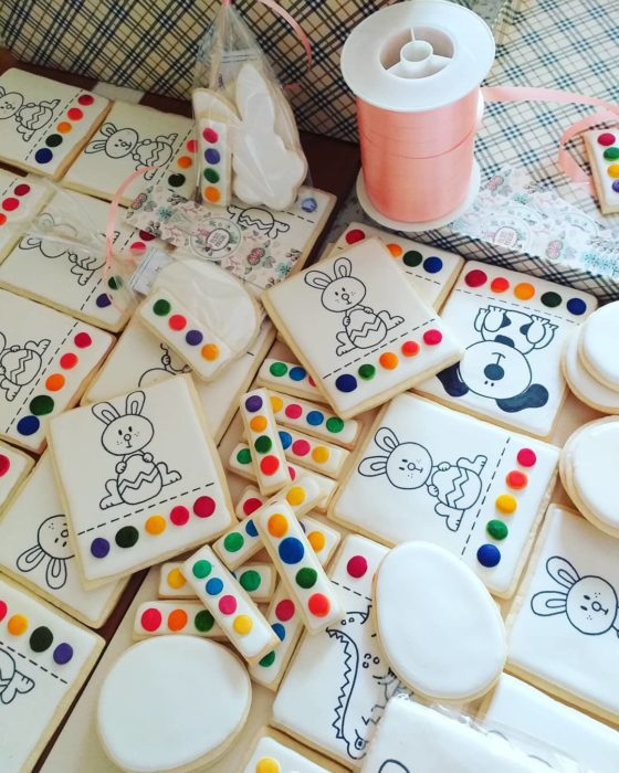 Galletas para festejar el día del niño de acuarelas de animales